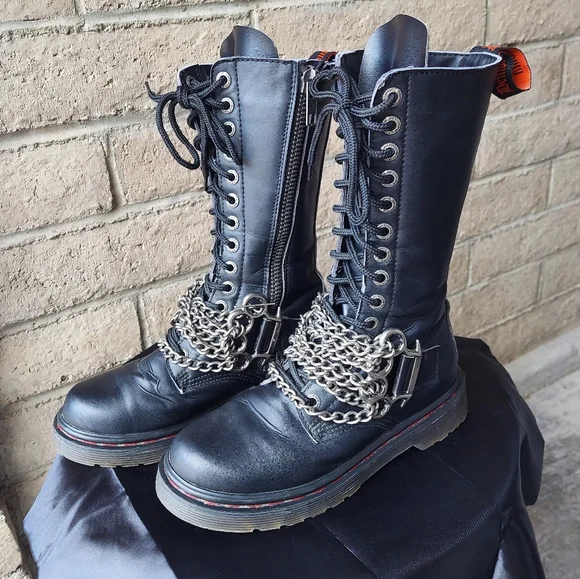 Demonia Disorder 301 Brass Knuckle Boots RARE - Picture 4 of 12